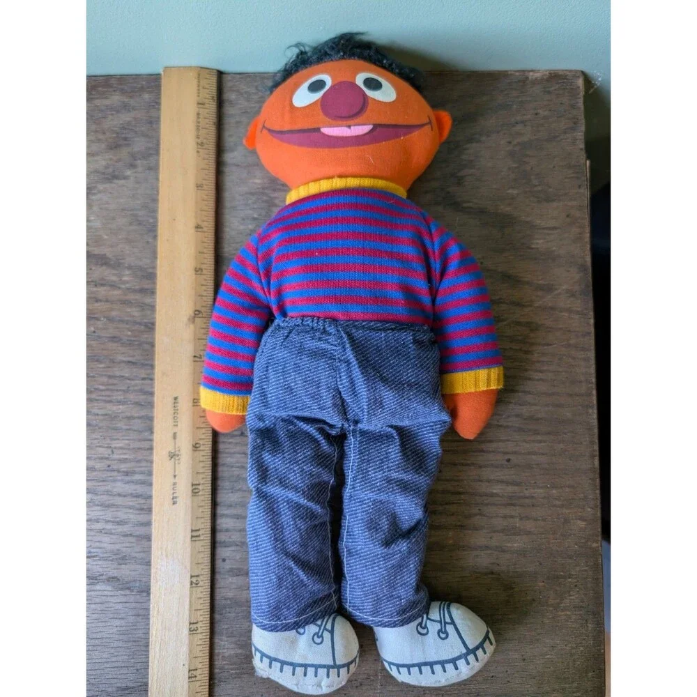 Vintage Knickerbocker Sesame Street Bert & Ernie Plush Dolls 15”
